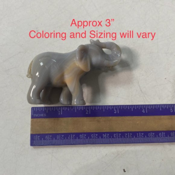 Gray Agate Elephant Carving, Lucky Elephant, Spirit Animal, Collectable, Carving - Picture 4 of 4
